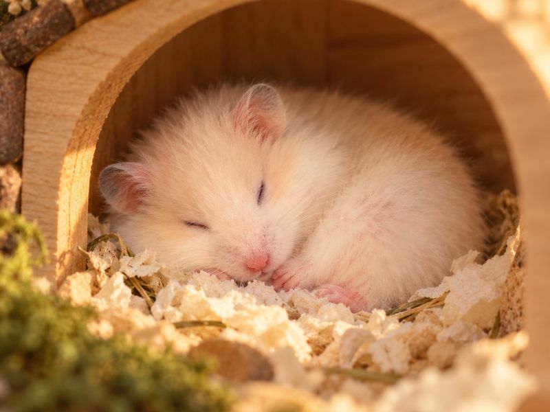 Guga sleeping peacefully in his hideout