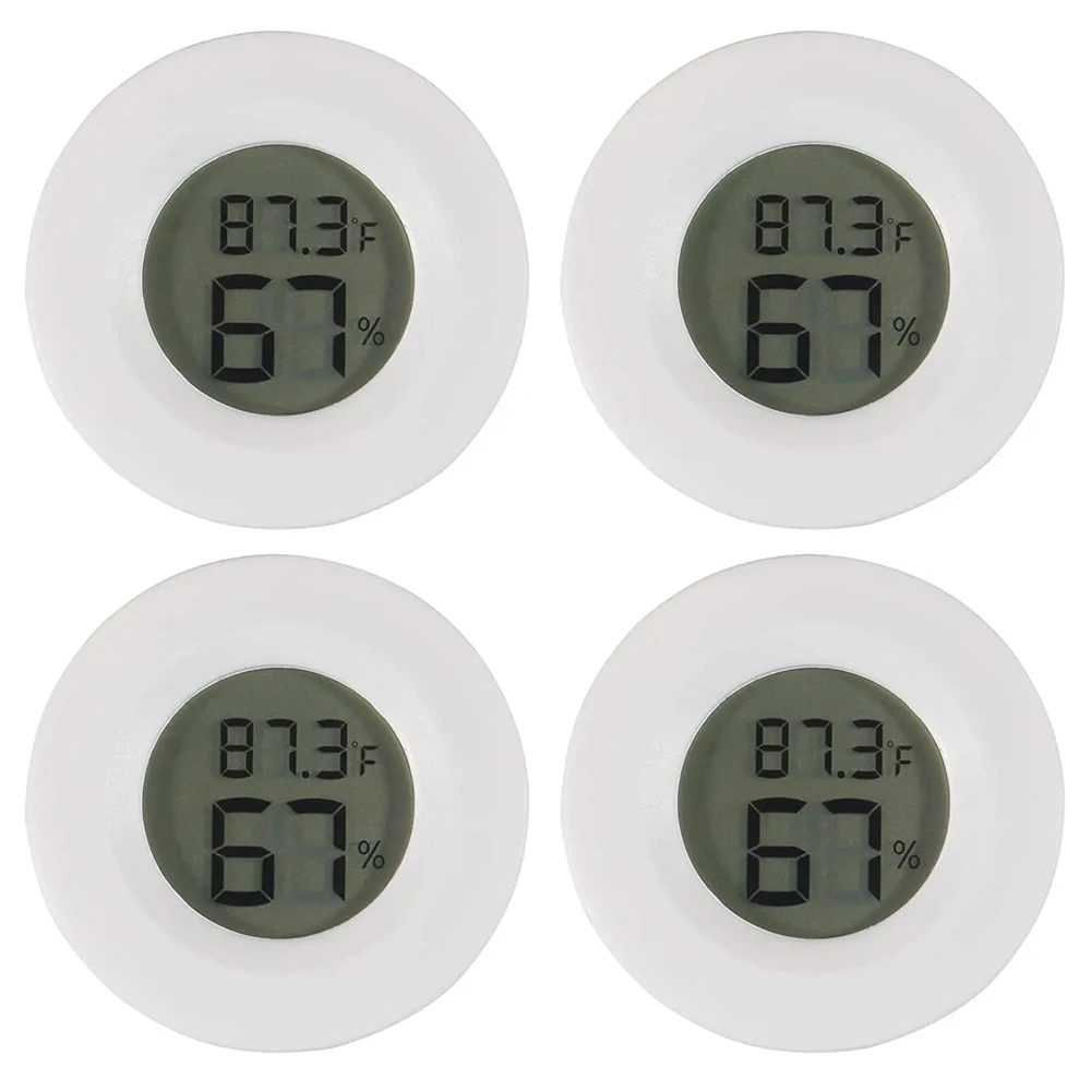 Mini Thermometer & Hygrometer, 4-Pack